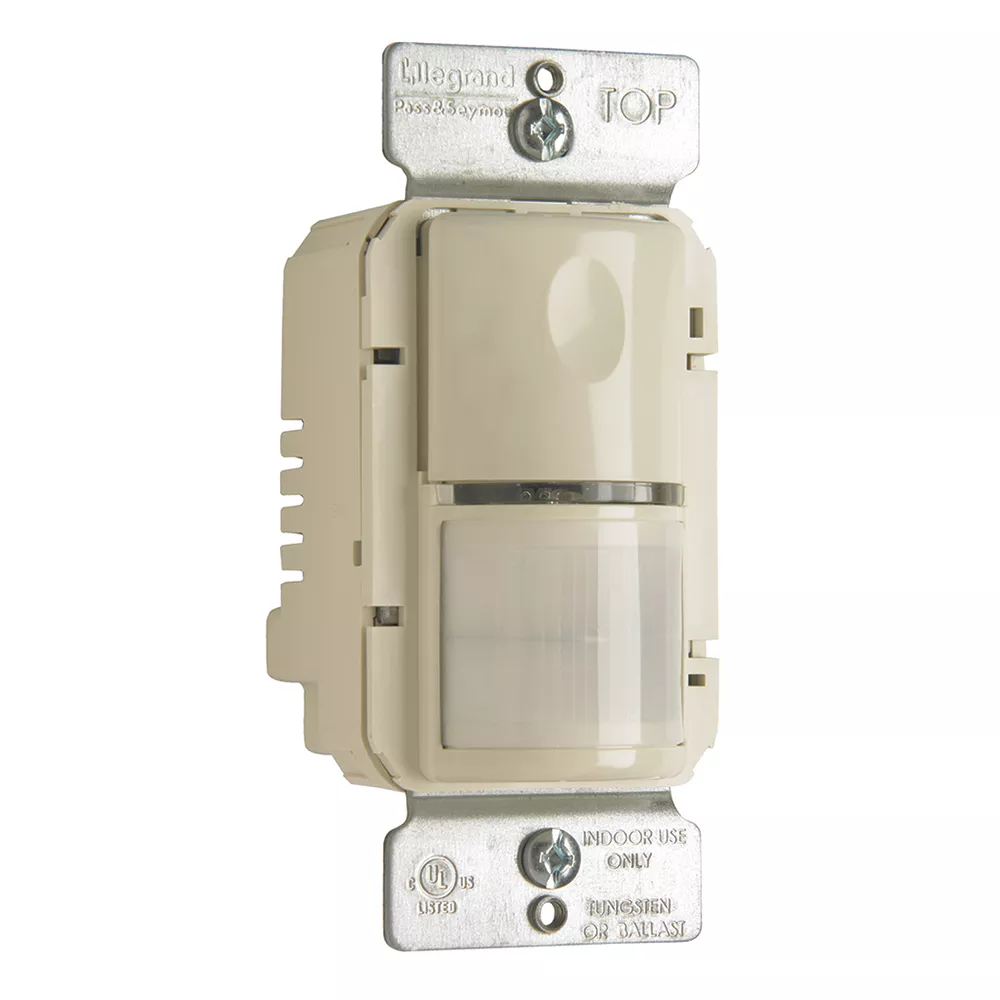 Pass & Seymour PTWSP250-LA Commercial Occupancy Sensor (PIR) PlugTail™ Automatic Wall Switch - Light Almond