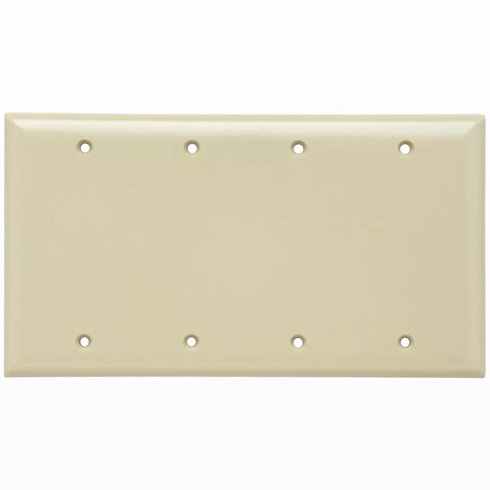 Pass & Seymour SP43-I 4Gang Wall Plate, Blank, Standard - Ivory