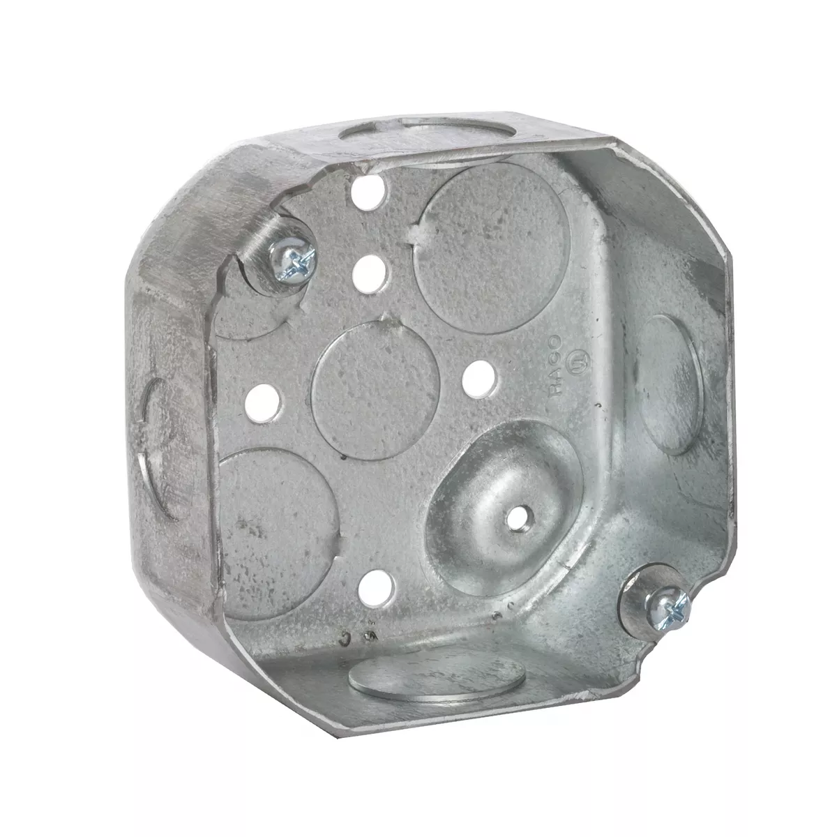 Raco 127 4" Octagon Box, 1-1/2" Deep, 1/2" & 3/4" Side Knockouts