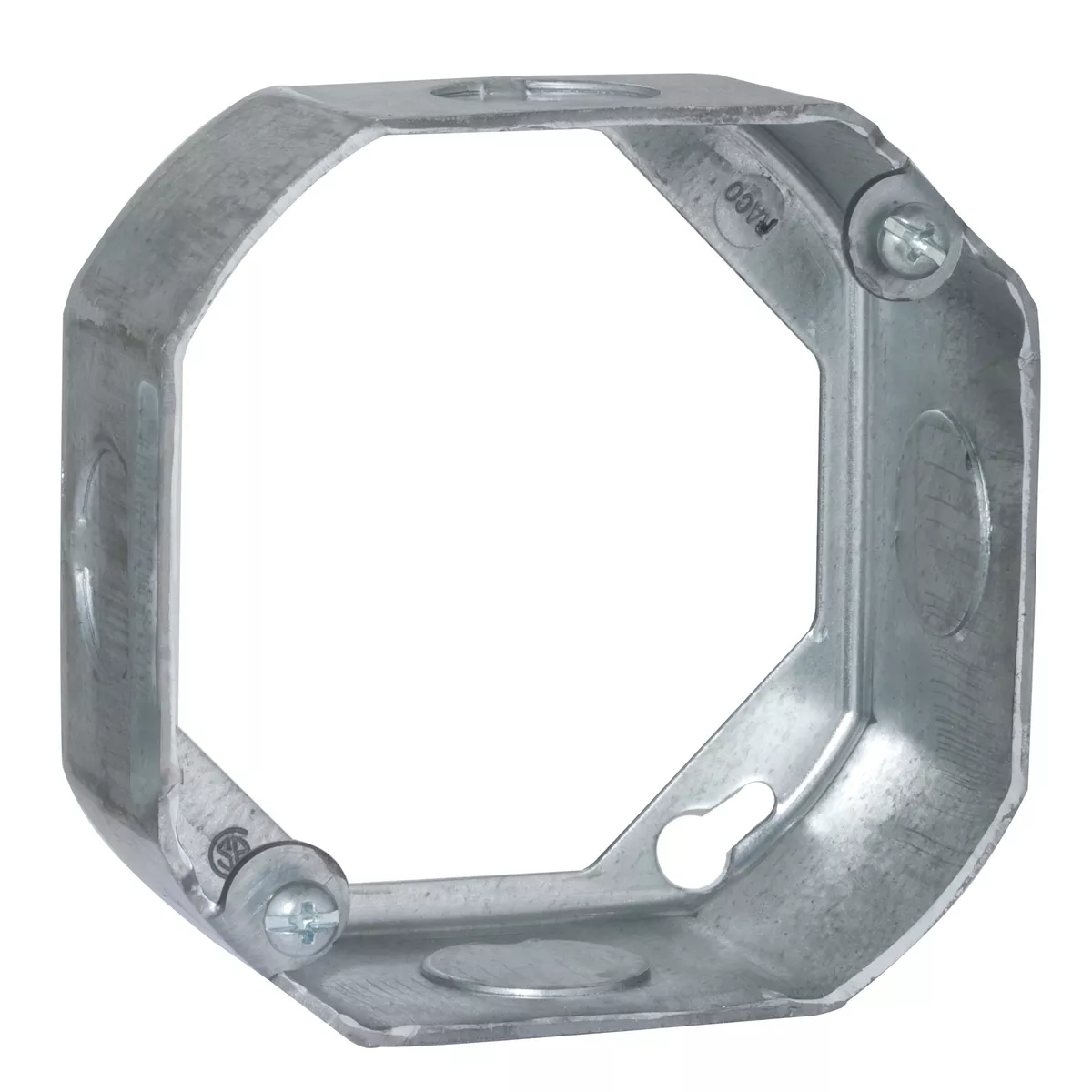 Raco 128 4" Octagon Extension, 1-1/2" Deep, 1/2" Side Knockouts