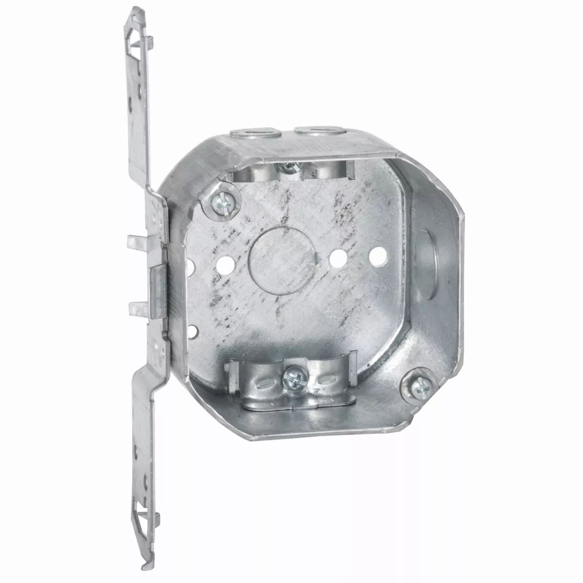 Raco 177 4" Octagon Box, Drawn, 2-1/8" Deep with NMSC Clamps and TS Bracket