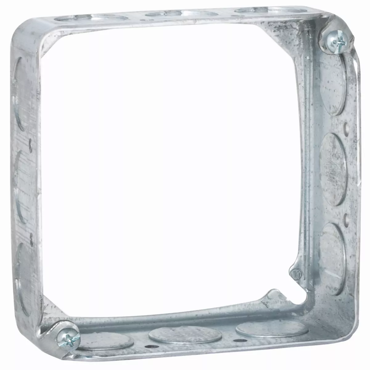 Raco 201 4" Steel Square Extension, 1-1/2" Deep, 1/2" Side Knockouts