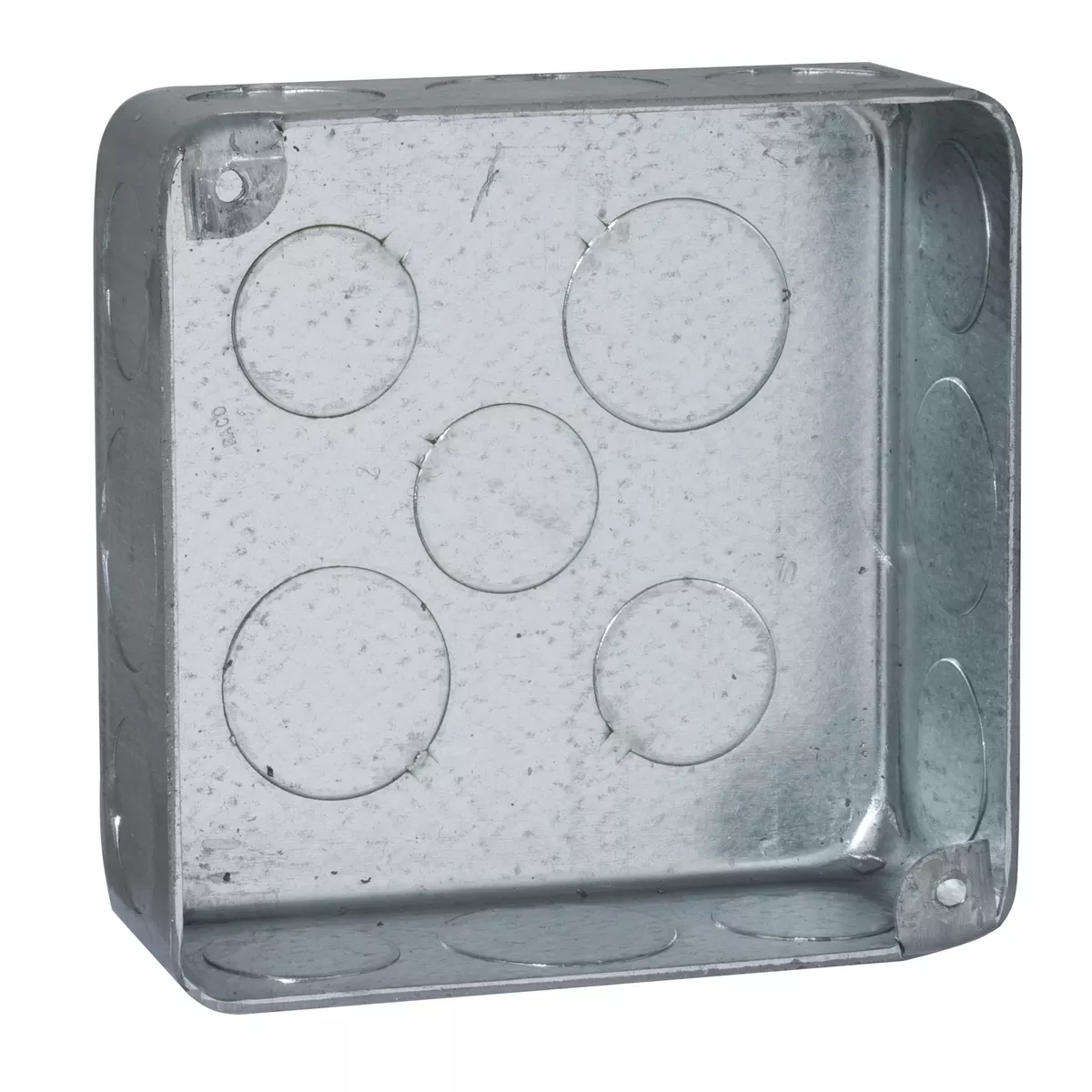 Raco 226 4" Square Plenum Box, Drawn, 1-1/2" Deep, Eleven 1/2 and Five 3/4" KO's