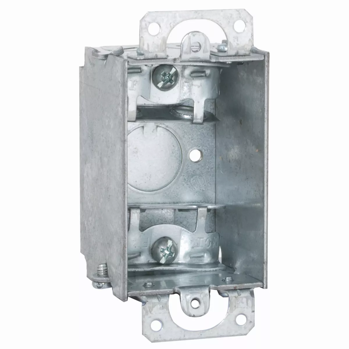 Raco 440 3" x 2" Switch Box, Gangable, 2" Deep, One 1/2" KO & AC/MC/Flex Clamps, Plaster Ears