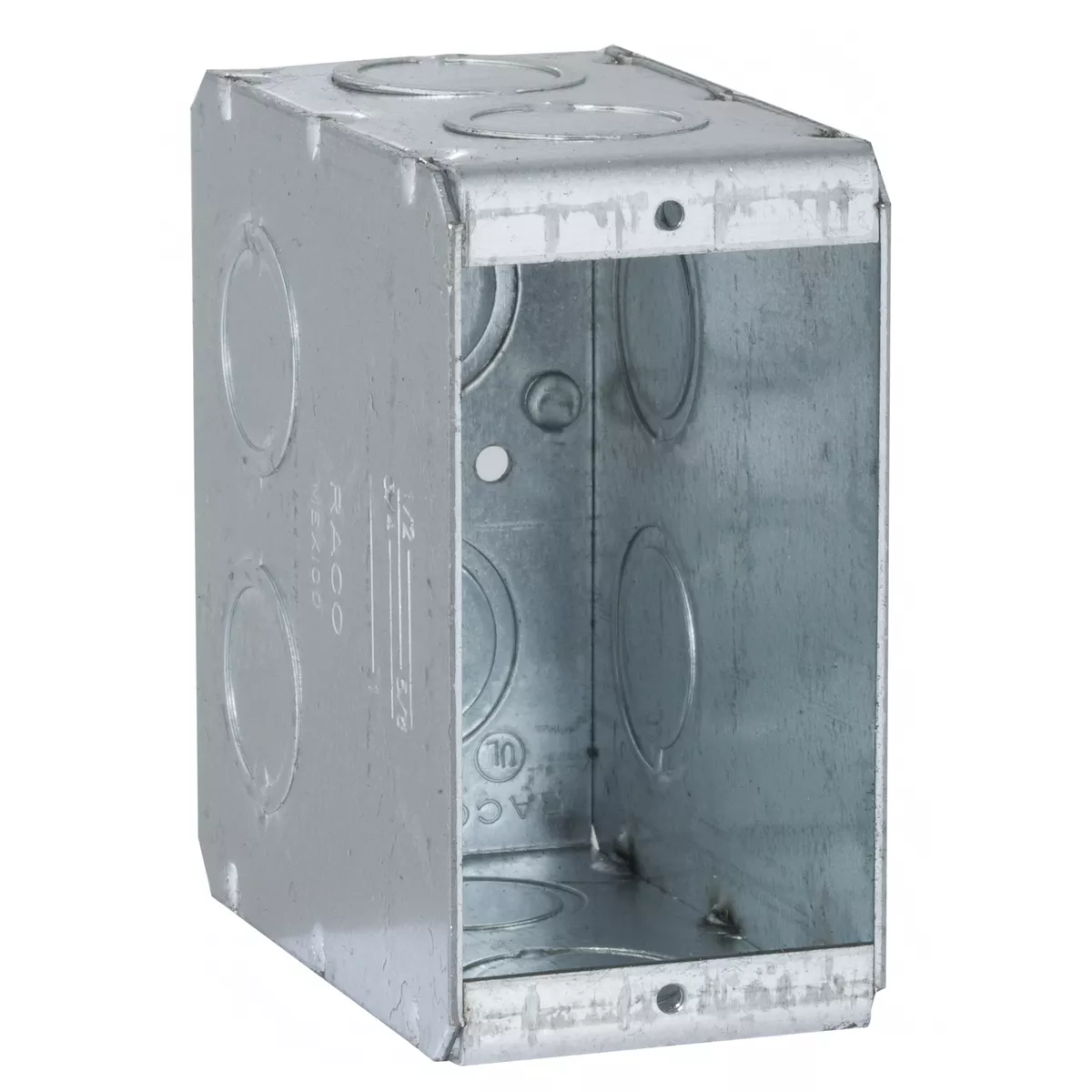 Raco 695 Masonry Box, 1 Device, Non-gangable, 3-1/2" Deep, 1/2" & 3/4" End Knockouts