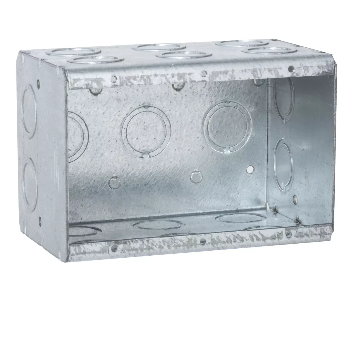 Raco 697 Masonry Box, 3 Device, Non-gangable, 3-1/2" Deep, 1/2" & 3/4" End Knockouts
