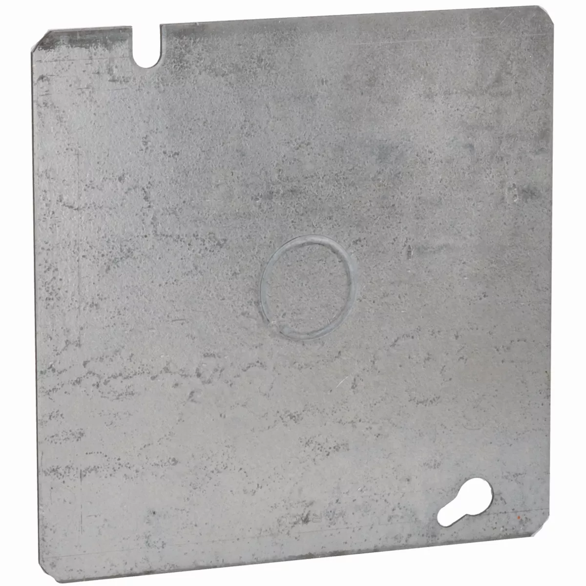 Raco 833 4-11/16" Square Box Cover, Flat 1/2" Knockout in Center