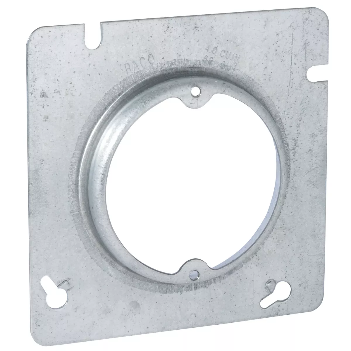 Raco 835 4-11/16" Square Cover, 5/8" Raised, Open, Ears 2-3/4" O.C