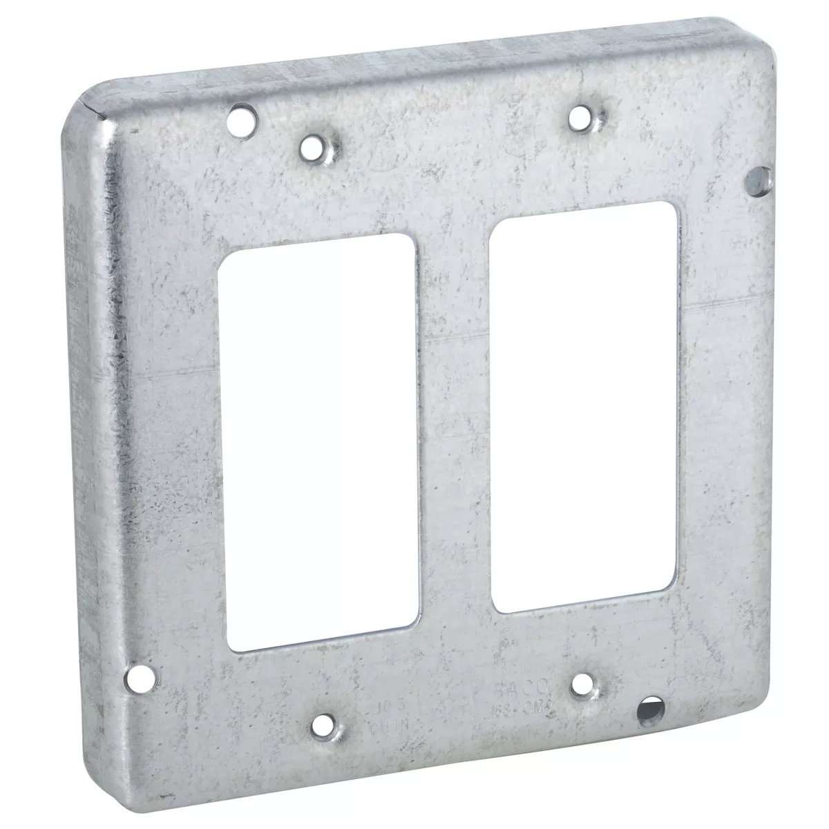 Raco 857 4-11/16" Square Exposed Work Cover, (2) GFCI Devices, Steel