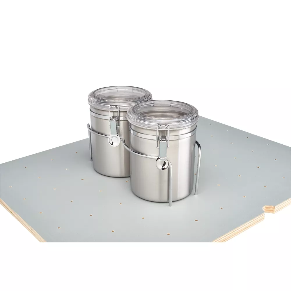 Rev-A-Shelf- Accessories Peg Board Stainless Steel Canister Set for Drawers