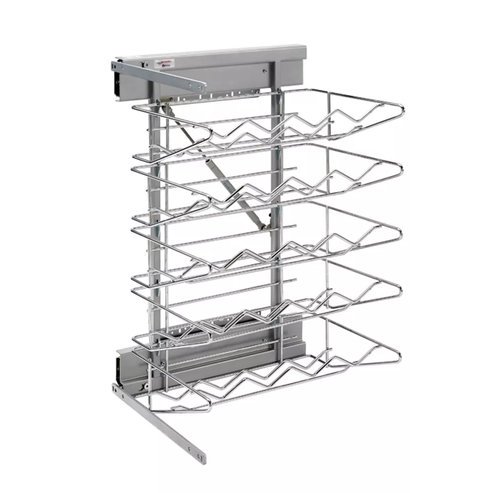 Rev-A-Shelf- Base Cabinet Pullout Wine Organizer w/ Soft-Close Sink & Base Accessories - 18 in.