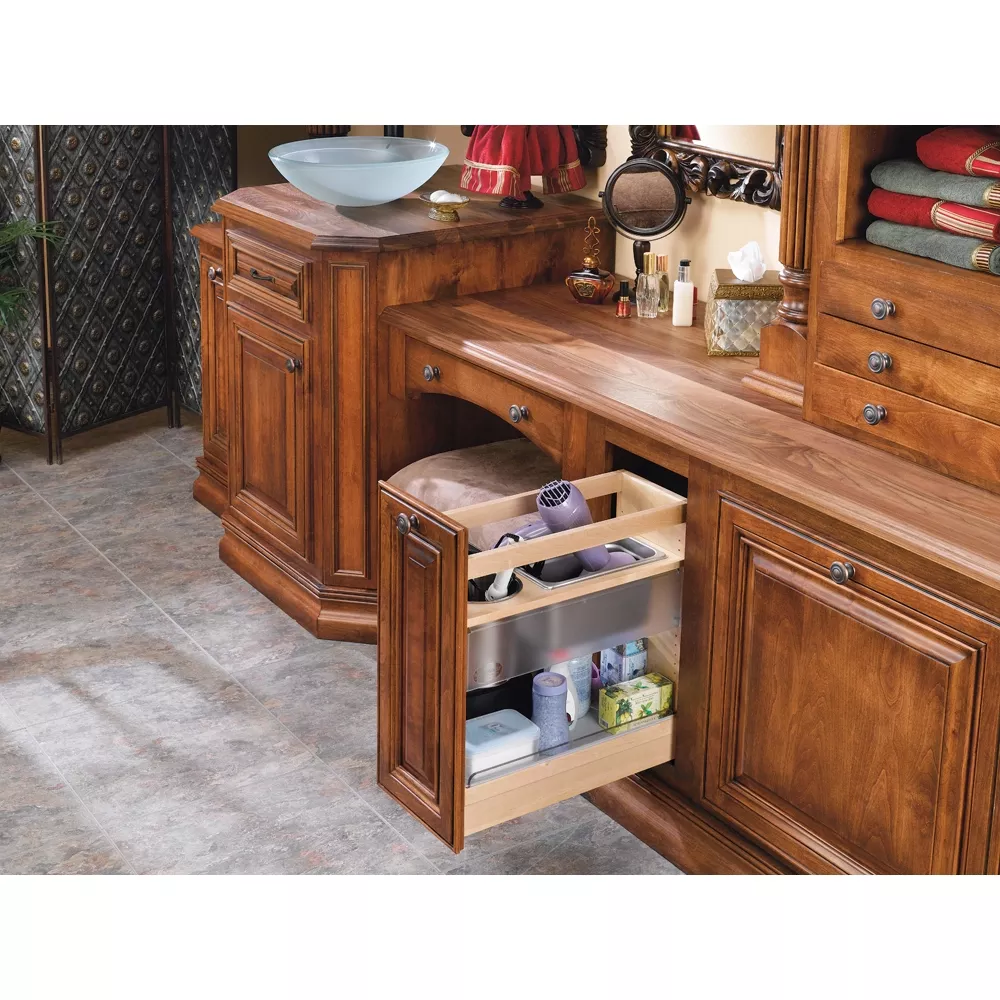 Rev-A-Shelf- Cabinet Pullout Soft-Close Grooming Organizer for Bathroom/Vanity