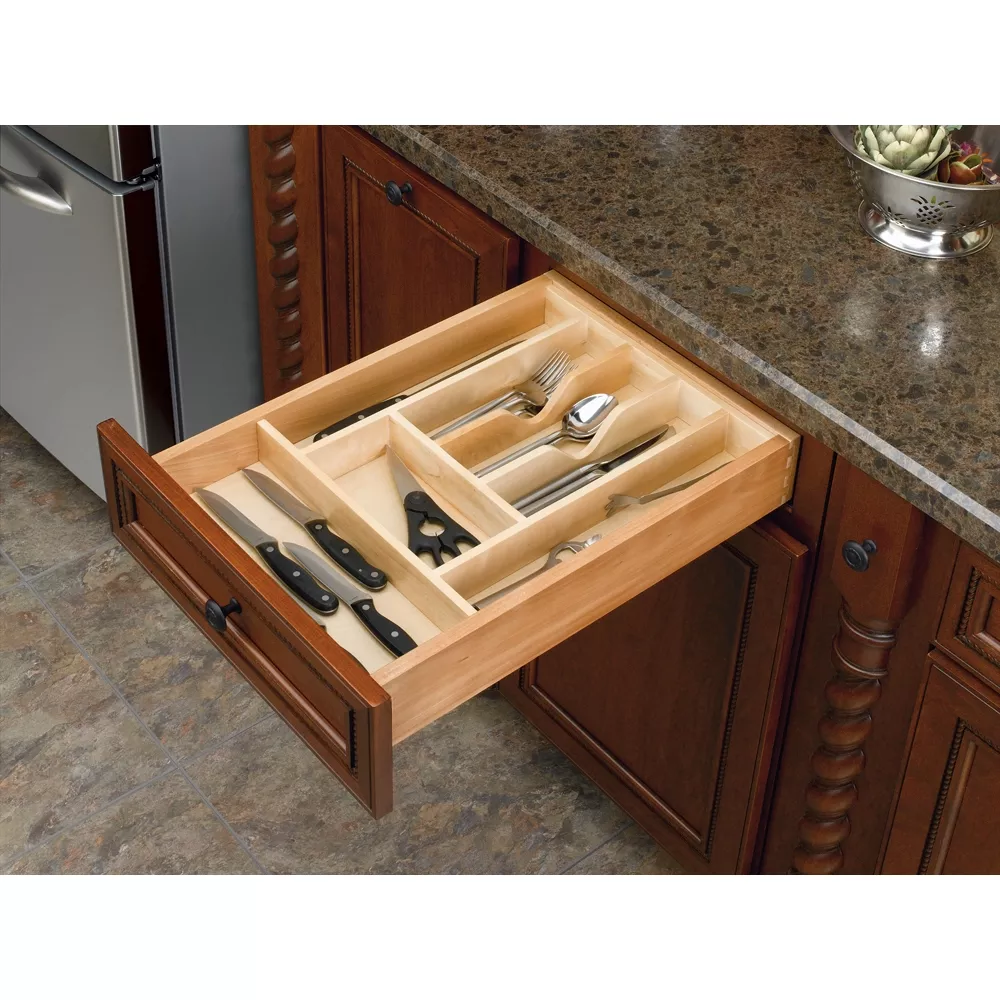Rev-A-Shelf- Cut-To-Size Insert Wood Cutlery Organizer for Drawer