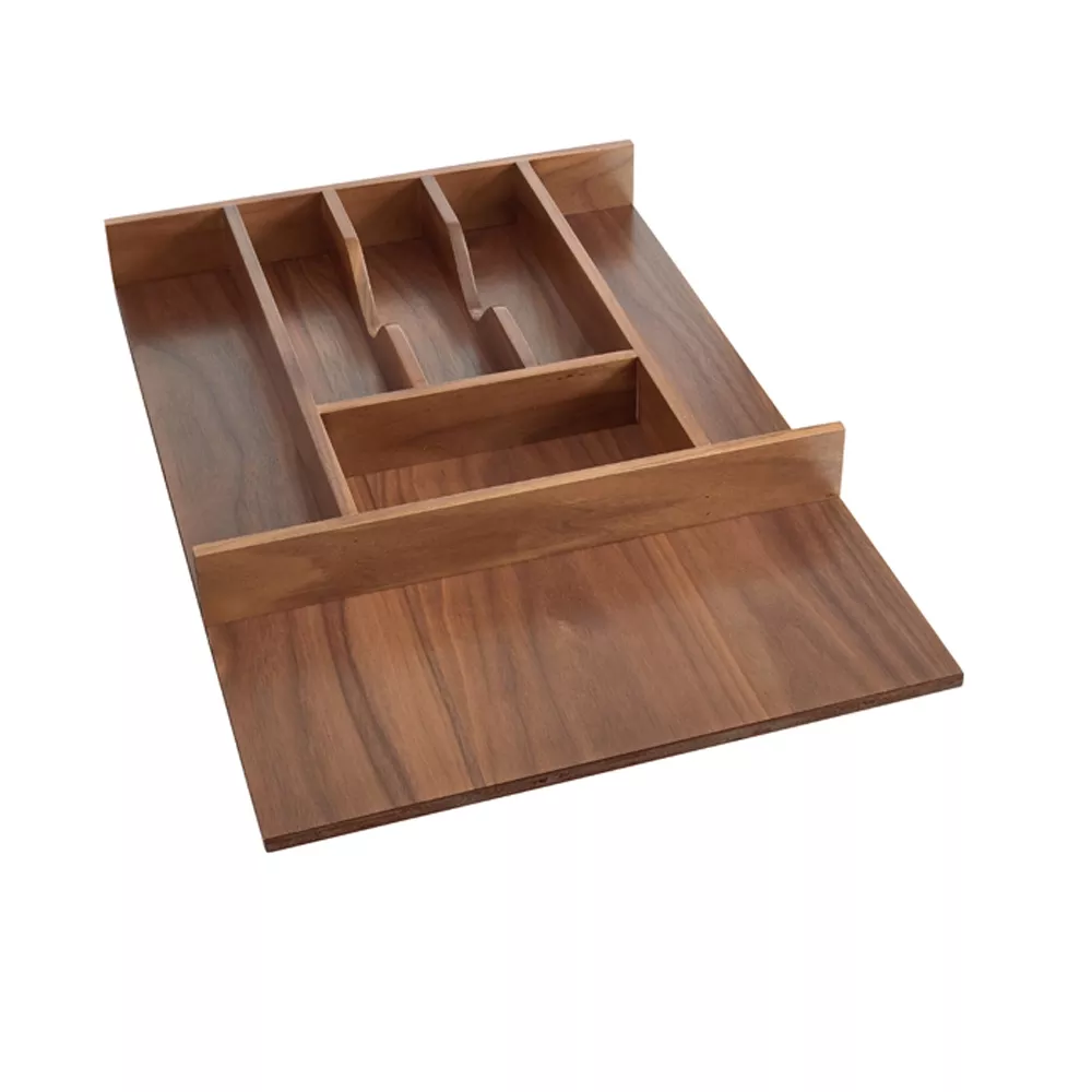 Rev-A-Shelf- Cut-To-Size Insert Wood Cutlery Organizer for Drawers - Walnut