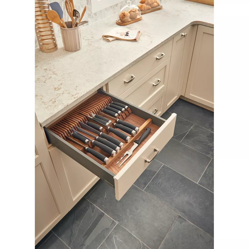 Rev-A-Shelf- Cut-To-Size Insert Wood Double Knife Block for Drawers