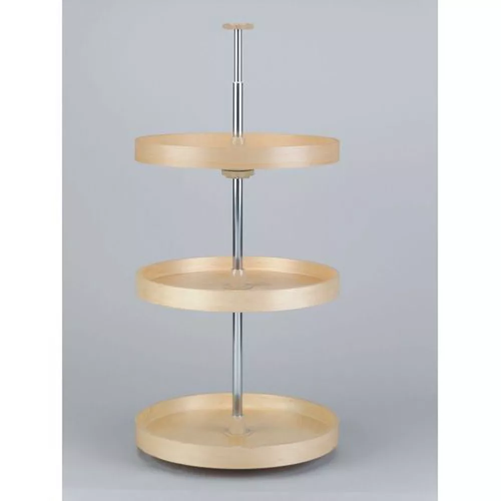 Rev-A-Shelf- Full Circle LD Banded Wood 3 Shelf Corner Lazy Susans