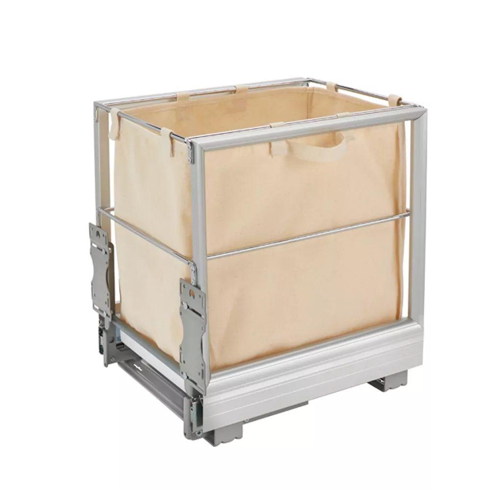 Rev-A-Shelf- Hamper Bottom Mount Rev-A-Motion Aluminum / Canvas Liner for Closet - Grey