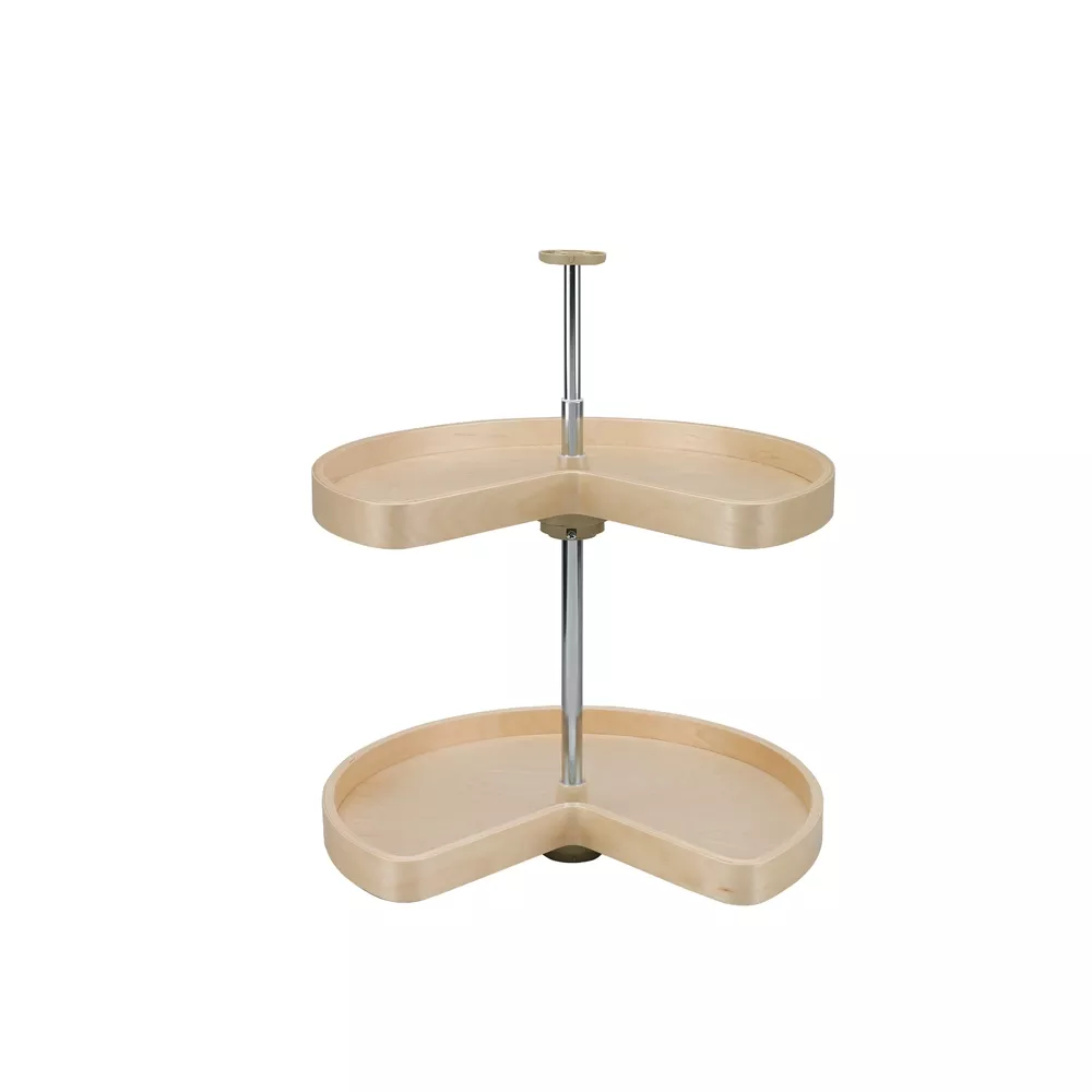 Rev-A-Shelf- Kidney Shape LD Banded Wood 2 Shelf Corner Lazy Susans