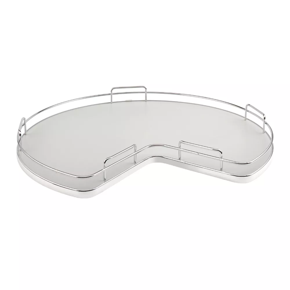 Rev-A-Shelf- Kidney Shape Solid Bottom Shelf w/ Steel Bearing Corner Lazy Susans