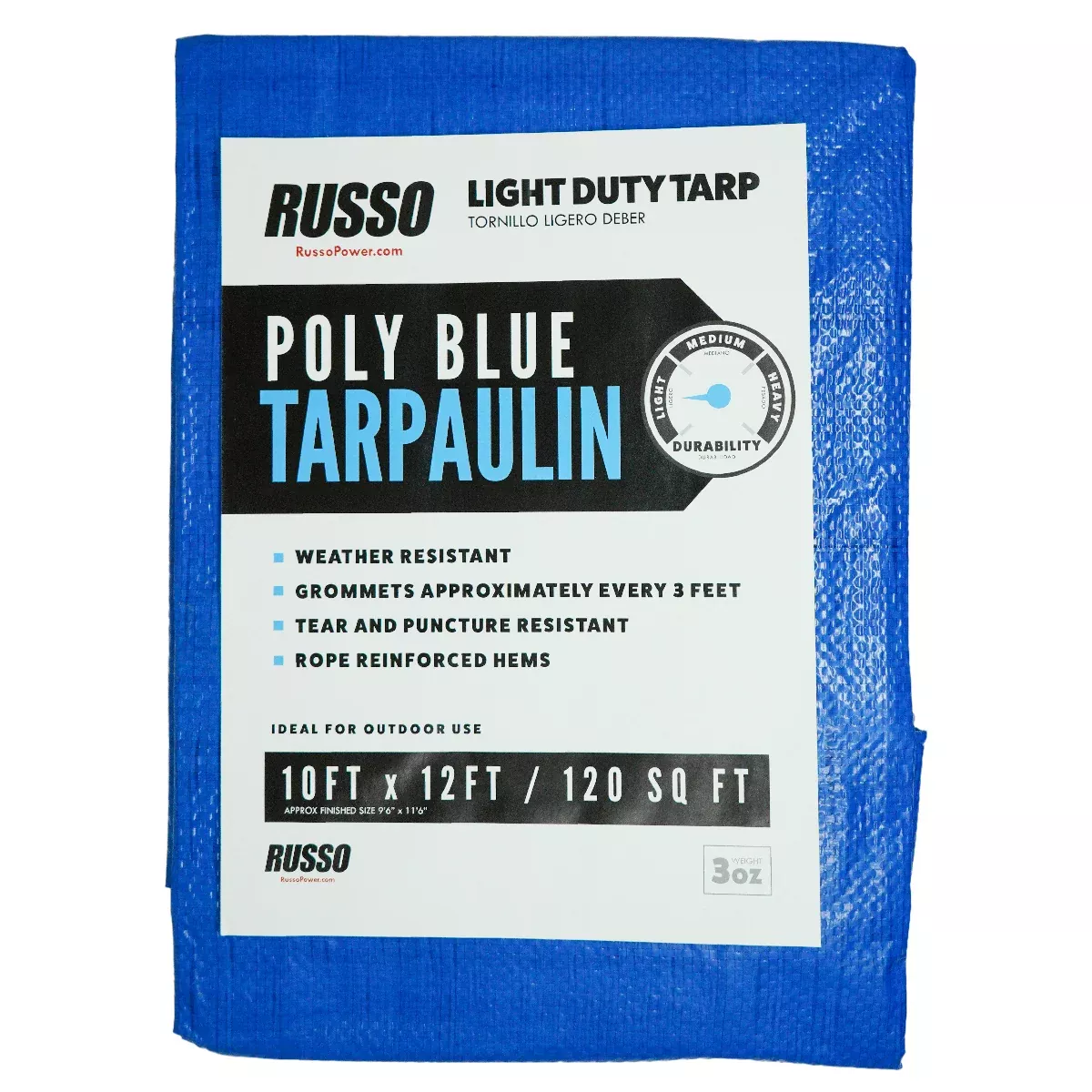 Russo 10X12 Poly Blue Light Duty Tarp