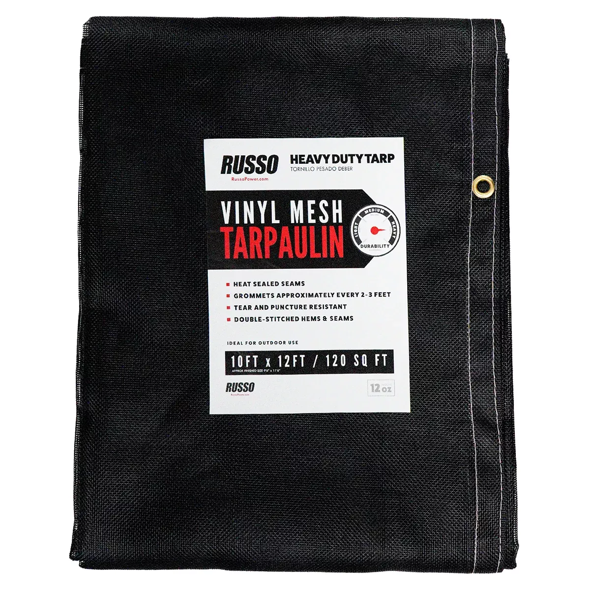 Russo 10X12 Vinyl Coated Mesh Tarp