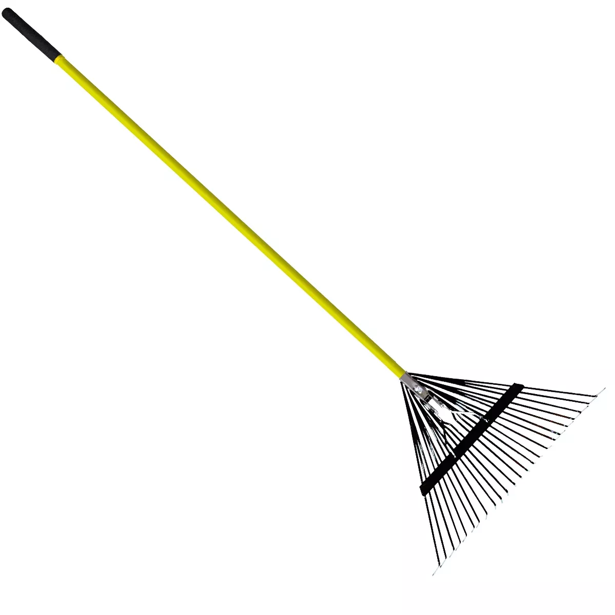 Russo 24-Tine Leaf Rake w/ 54 In. Fiberglass Handle - Black