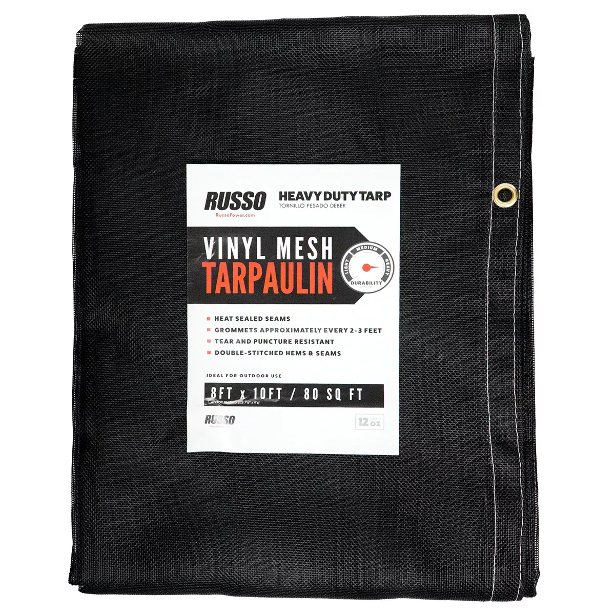Russo 8X10 Heavy Duty Vinyl Coated Mesh Tarp