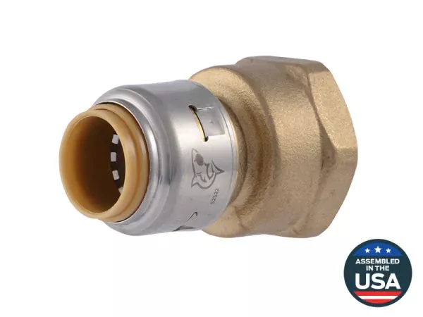 SharkBite Max UR068 1/2" x 3/4" Brass Push Female Adapter