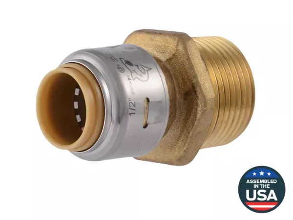 SharkBite Max UR116 1/2" x 3/4" MNPT Brass Push Male Adapter