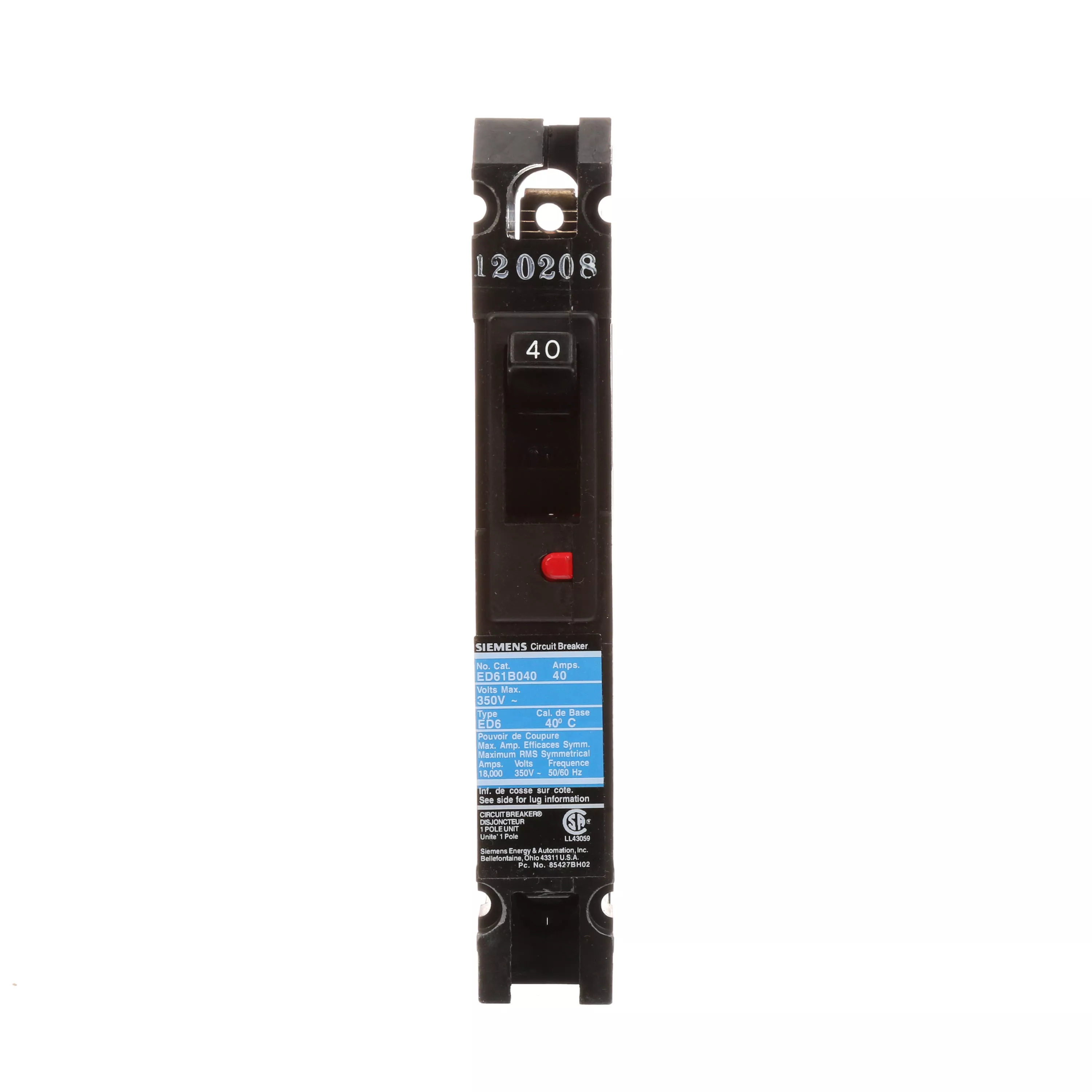 Siemens ED61B040 ED MCCB,18kA@34