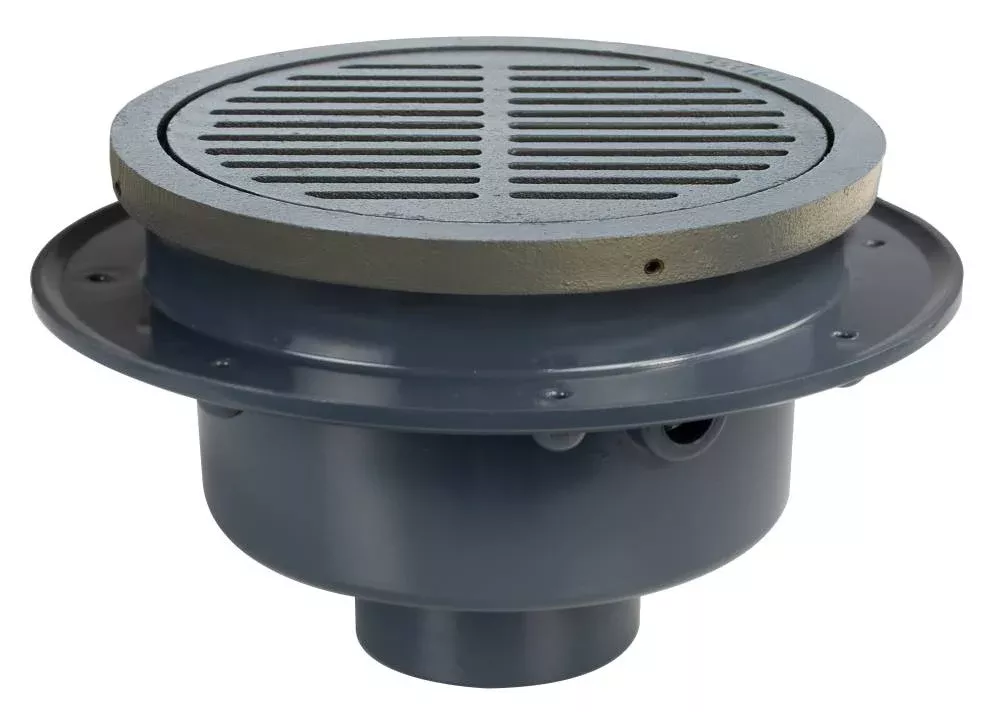 Sioux Chief 860-3PI FatMax™ Large-Capacity Floor Drain w/ Cast Iron Ring & Strainer, 3" PVC Sch. 40 Hub Connection