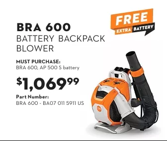 STIHL BRA 600 Battery Backpack Blower