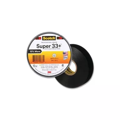 Super 33+™ Vinyl Electrical Tape, 44 ft L x 3-4 in W, Black 7010350130 ORS-500-100751