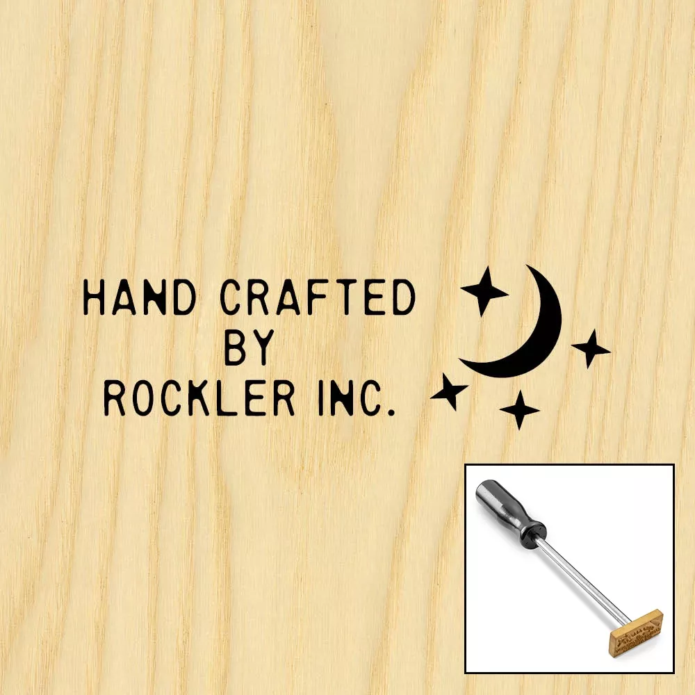 Three-Line Starry Night on Right Branding Iron, Torch-Heated Handle