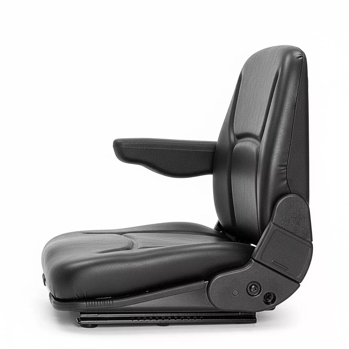 TISCO Universal Agricultural & Industrial Seat - with Folding Backrests & Armrests, Black Vinyl