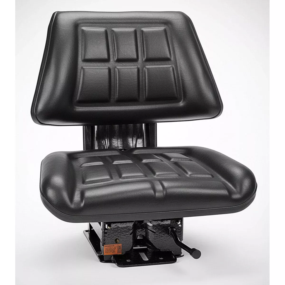 TISCO Universal Tractor Seat - with Suspension, Trapezoid Back, Black Vinyl
