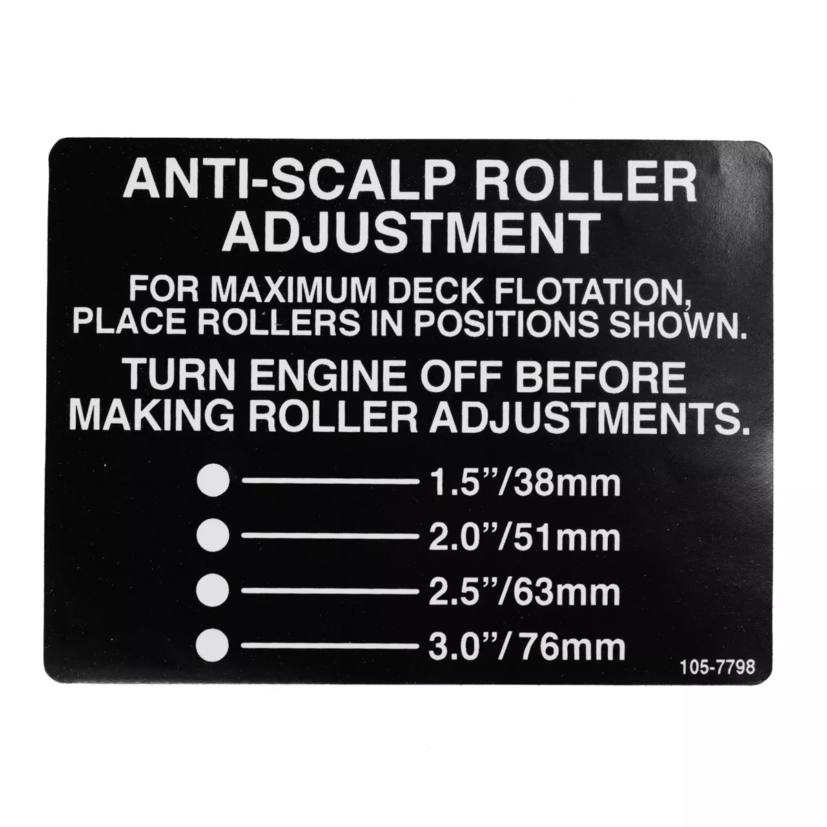 Toro 105-7798 Anti Scalp Decal