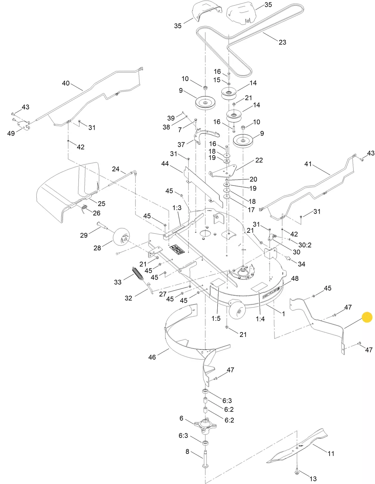 Toro OEM 140-2701-03 Rear Deflector Baffle Fits Select Toro 42" Timecutter Standard and MyRide Models (Models with Replaceable Cast Aluminum Axle's and Fabricated Mower Decks).