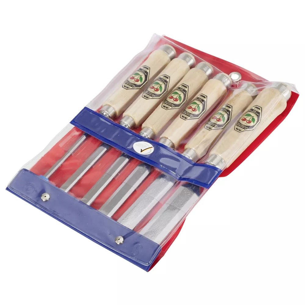 Two Cherries - Set Of Six Bevel Edge Chisels With Octagon