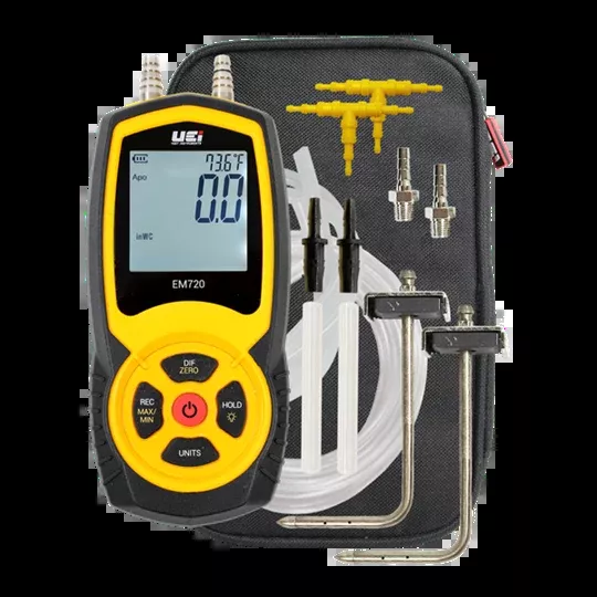 UEi EM720SPKIT Hi-Res Differential Manometer Static Pressure Kit