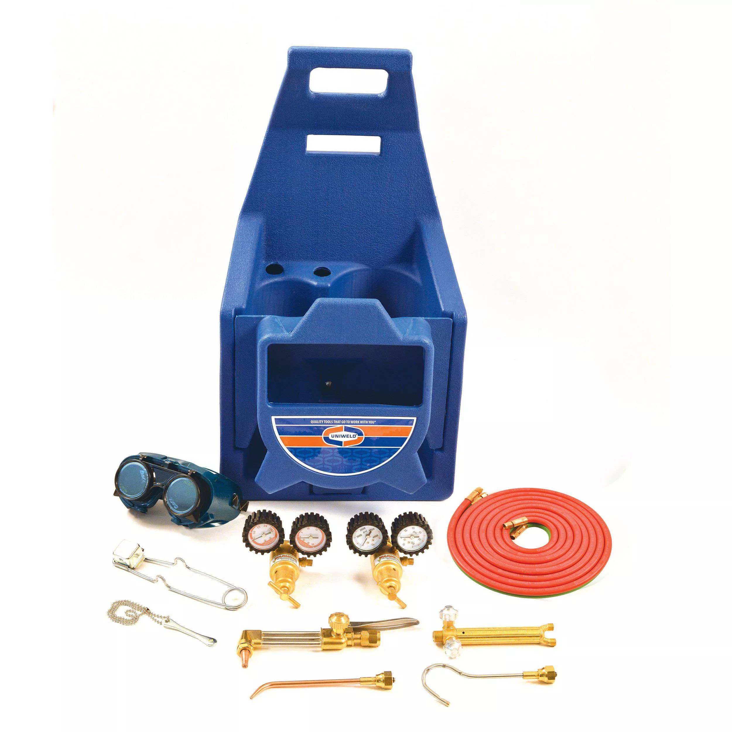 Uniweld KLCHPT Cap’n Hook Oxyacetylene Premium Cutting, Welding & Brazing Outfit w/ 511 Plastic Carrying Stand & Tanks