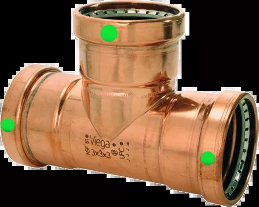 Viega 20713 4" x 4" x 2" ProPress XL-C Copper Reducing Tee