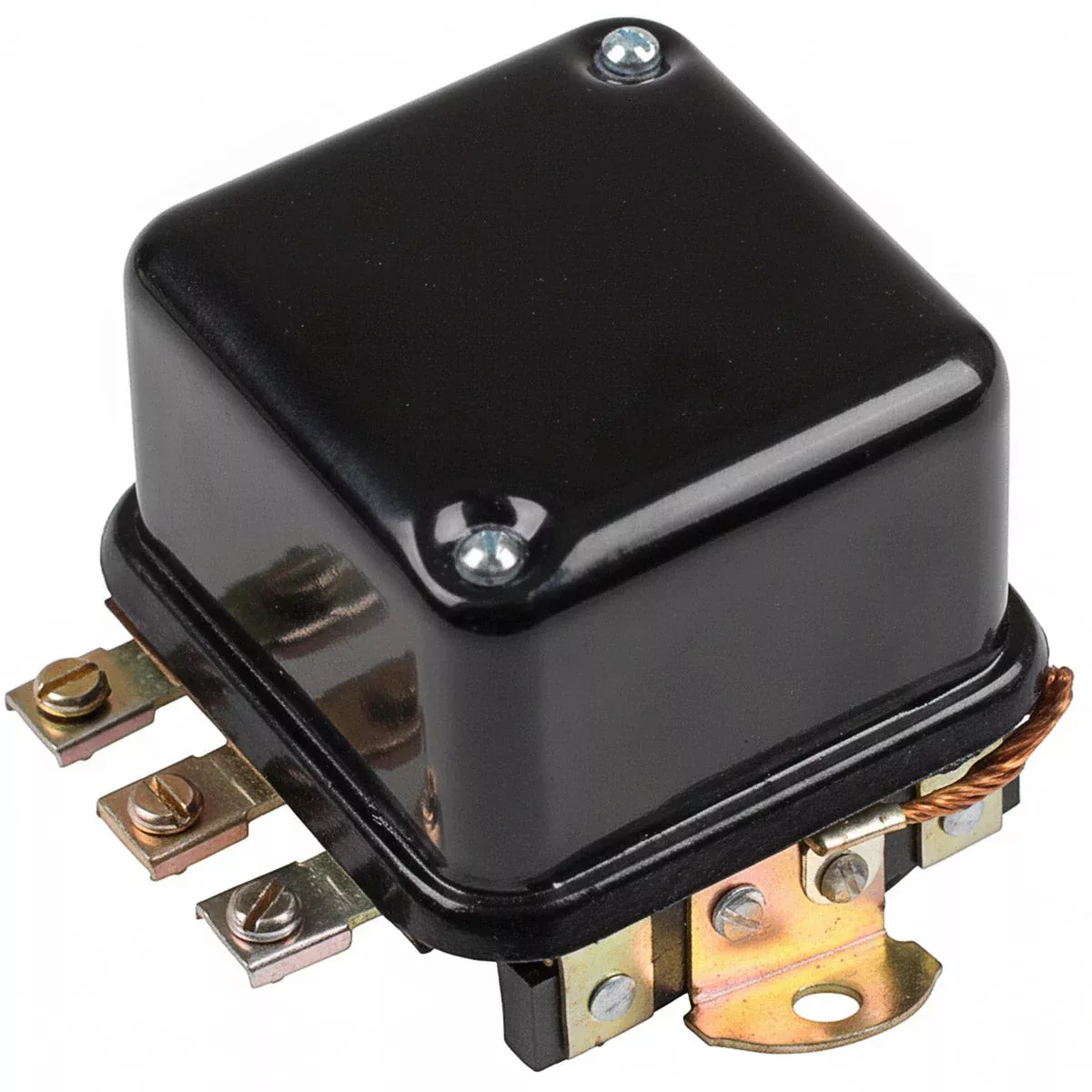 Voltage Regulator - 6 Volt, 4 Terminal, Flat Mount, Delco Style
