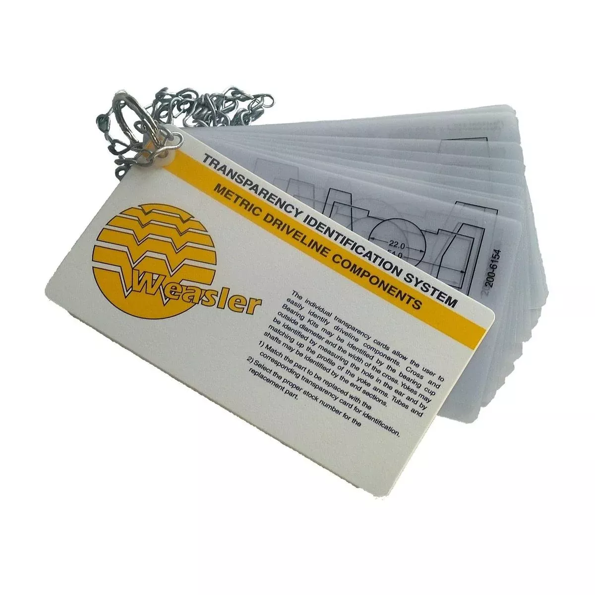 Weasler Metric PTO Identifier Transparency Cards