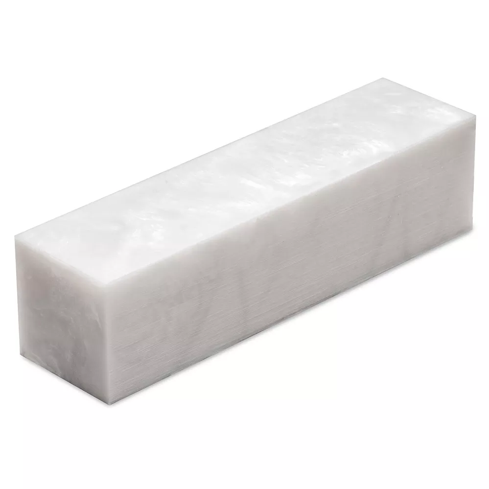 White Pearl Inlace Acrylester Handle Blank