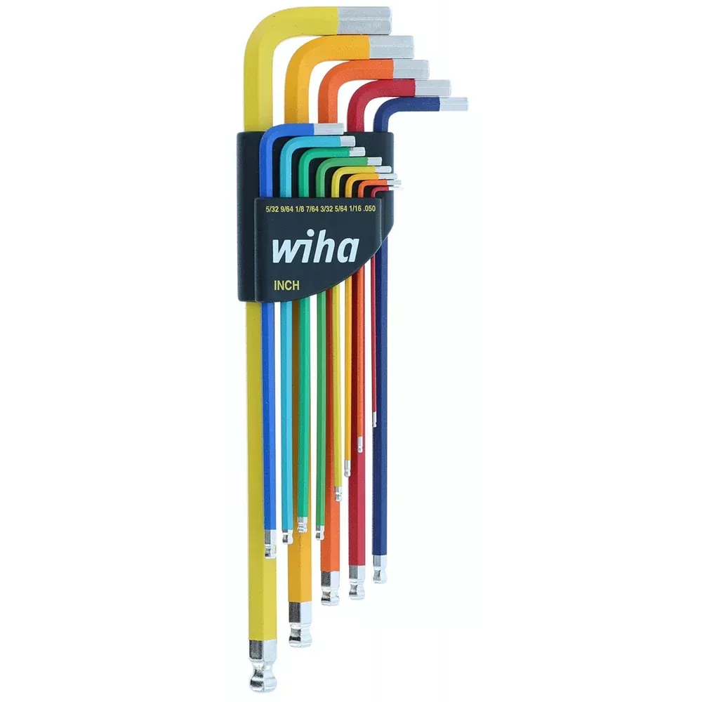 Wiha Tools 66981 13 Piece Ball End Color Coded Hex L-Key Set - Inch