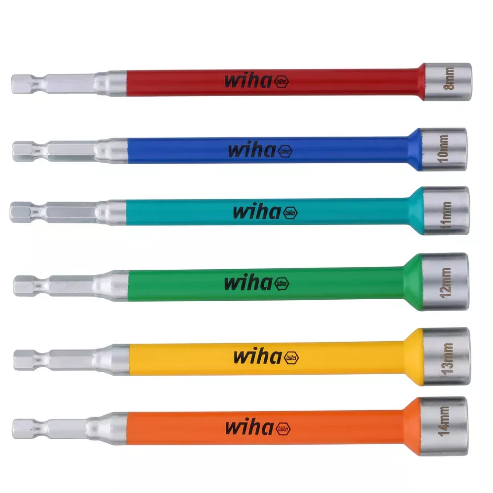 Wiha Tools 70487 6 Piece Color Coded Magnetic Nut Setter Metric Set