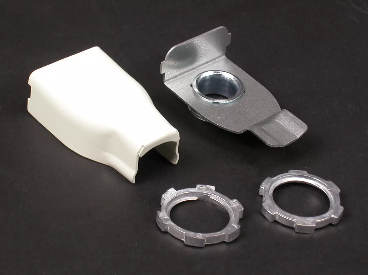 Wiremold V5783 2-1/8" Ivory Steel 1-Channel Raceway Elbow Box Connector