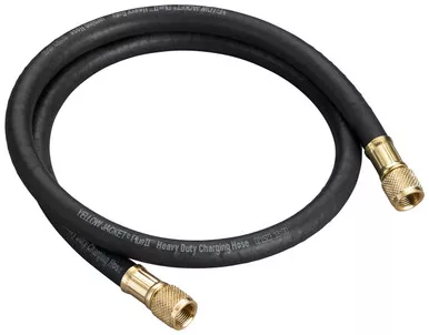Yellow Jacket 15672 PLUS II 3/8" Heavy Duty Combination Charging and Vacuum Hose 72" - Black