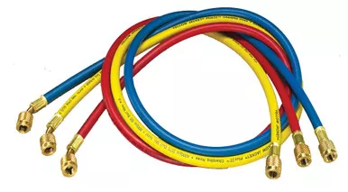 Yellow Jacket 21984 PLUS II 1/4" Double Barrier Charging Hose Set HAV Standard Fitting 48" - 3 Pack RYB